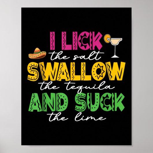Ich lese das Salz schlucken Tequila Cinco De Mayo Poster (Vorne)