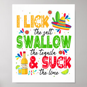 Ich lese das Salz schlucken Tequila Cinco De Mayo Poster