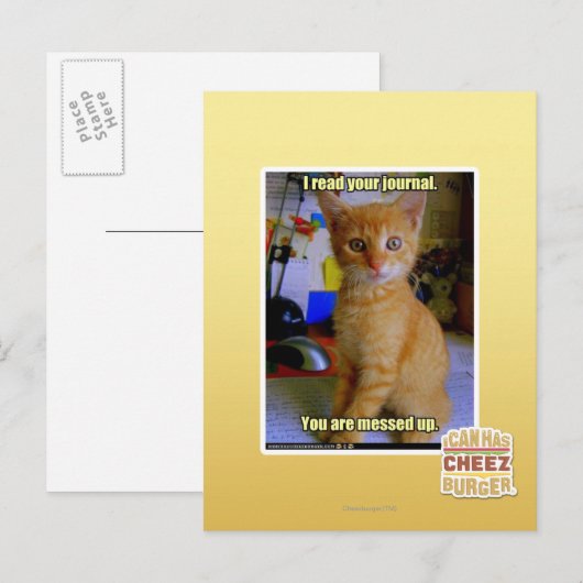 Ich lese deine Zeitschrift Postkarte (Vorne/Hinten)