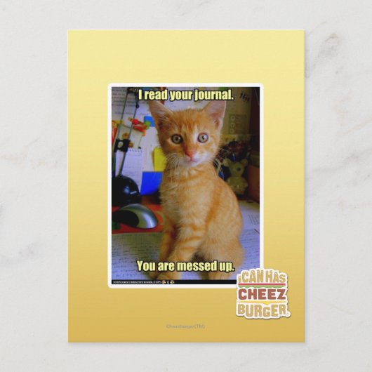 Ich lese deine Zeitschrift Postkarte (Vorderseite)