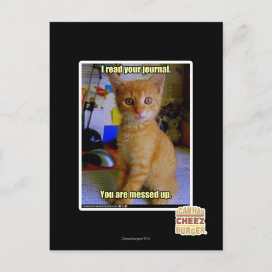 Ich lese deine Zeitschrift Postkarte (Vorderseite)