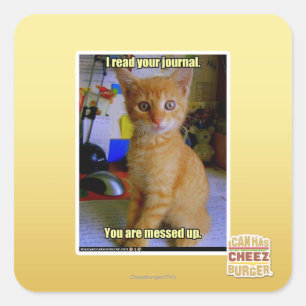 Ich lese deine Zeitschrift Quadratischer Aufkleber
