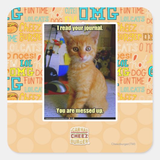 Ich lese deine Zeitschrift Quadratischer Aufkleber (Vorderseite)