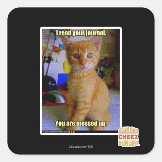 Ich lese deine Zeitschrift Quadratischer Aufkleber (Vorderseite)