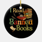 Ich lese den bibliothekarischen Reader "Banned Boo Keramik Ornament (Hinten)