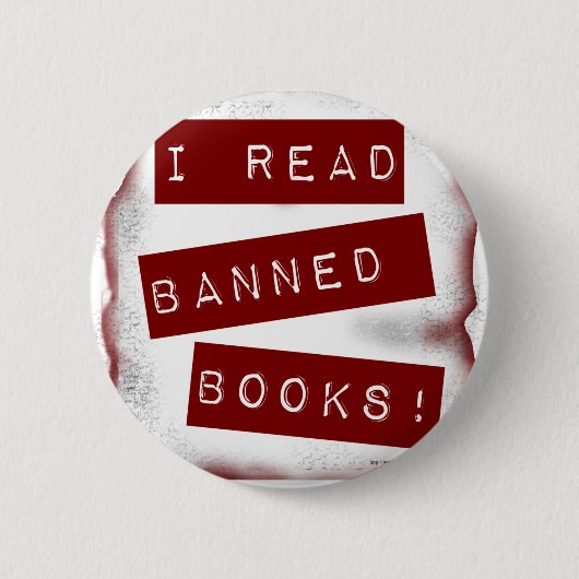 Ich lese den Slogan "Banned Books Bookworan" Button (Vorderseite)