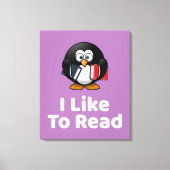 Ich lese gerne Pinguin Funny Reading Leinwanddruck (Vorderseite)