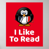 Ich lese gerne Pinguin Poster (Vorne)