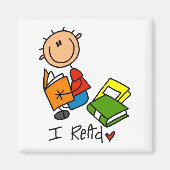 Ich lese Hemden und Geschenke Magnet (Vorne)