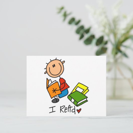 Ich lese Hemden und Geschenke Postkarte (Stehend Vorderseite)