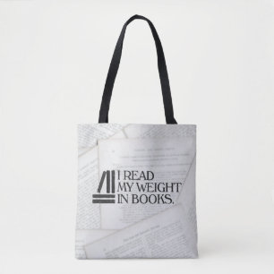 Ich lese mein Gewicht in Büchern Tasche