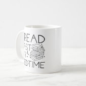 Ich lese meine Bedzeit Kaffeetasse (Vorderseite Links)
