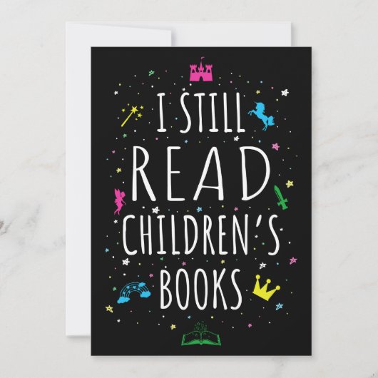 Ich lese noch Kinderbücher I Einladung (Vorderseite)