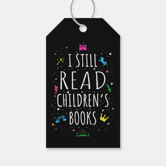 Ich lese noch Kinderbücher I Geschenkanhänger (Vorderseite)