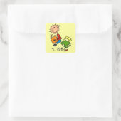 Ich lese quadratischer aufkleber (Tasche)