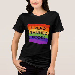 Ich lese Regenbogen mit verbotenen Büchern Tri-Blend Shirt