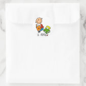 Ich lese runder aufkleber (Tasche)