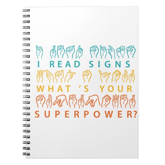 Ich lese Signs Was ist deine Superpower-Signatur-S Notizblock (Vorderseite)