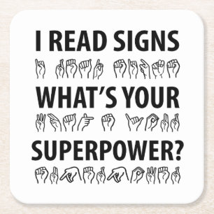Ich lese Signs Was ist deine Superpower-Signatur-S Rechteckiger Pappuntersetzer