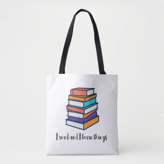 Ich lese und lerne Dinge Tasche (Vorderseite)