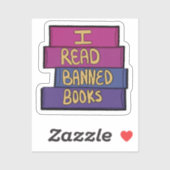 Ich lese verbotene Bücher Aufkleber (Blatt)