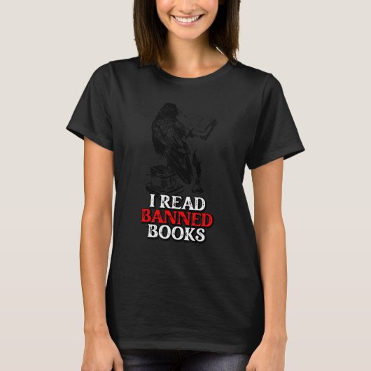 Ich lese verbotene Bücher Black Cat Reader Bücherw T-Shirt (Vorderseite)