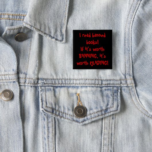 Ich lese verbotene Bücher! Button (Beispiel)