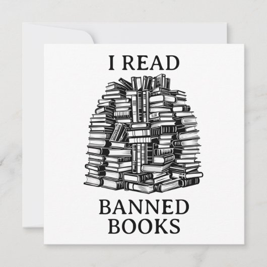 Ich lese verbotene Bücher Feiertagskarte (Vorderseite)