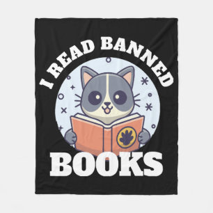 Ich lese verbotene Bücher Fleecedecke