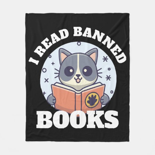 Ich lese verbotene Bücher Fleecedecke (Vorderseite)