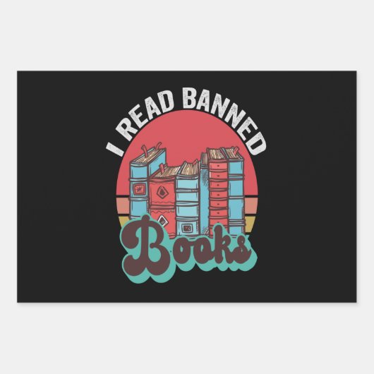 Ich lese verbotene Bücher Funny Book Liebhaber Vin Geschenkpapier Set (Vorderseite)