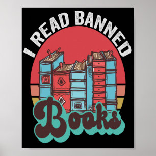 Ich lese verbotene Bücher Funny Book Liebhaber Vin Poster