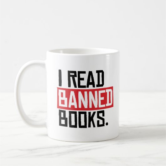 Ich lese verbotene Bücher Kaffeetasse (Links)