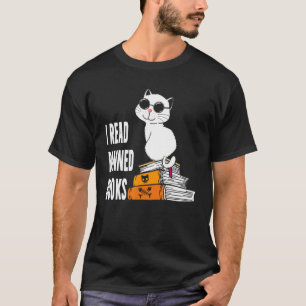 Ich lese verbotene Bücher Katze Leser Bibliothekar T-Shirt
