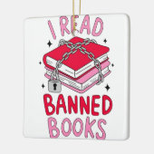 Ich lese verbotene Bücher Keramikornament (Links)