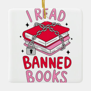Ich lese verbotene Bücher Keramikornament