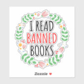 Ich lese verbotene Bücher lustiges Zitat Aufkleber (Blatt)