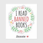 Ich lese verbotene Bücher lustiges Zitat Aufkleber (Blatt)