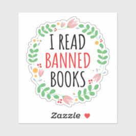 Ich lese verbotene Bücher lustiges Zitat Aufkleber