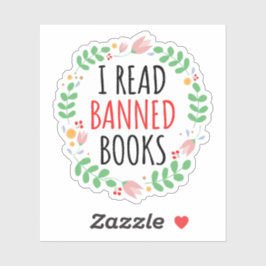 Ich lese verbotene Bücher lustiges Zitat Aufkleber
