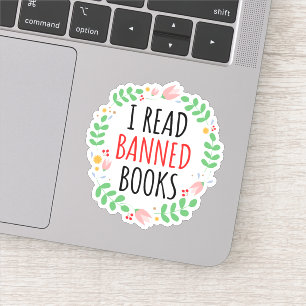 Ich lese verbotene Bücher lustiges Zitat Aufkleber