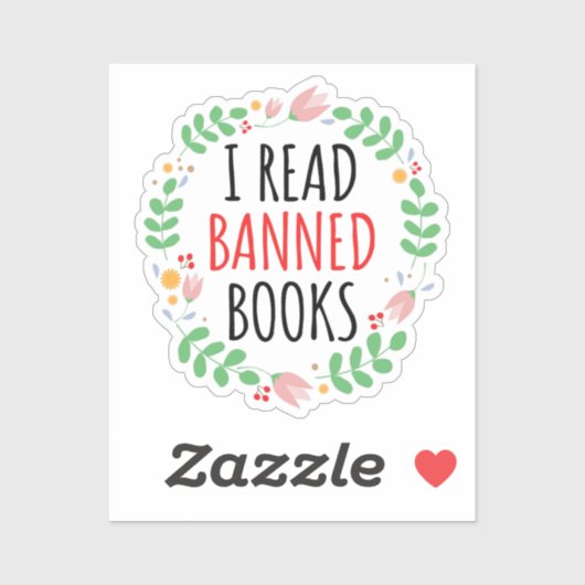Ich lese verbotene Bücher lustiges Zitat Aufkleber (Blatt)