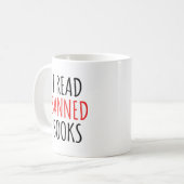 Ich lese verbotene Bücher lustiges Zitat Kaffeetasse (Vorderseite Links)