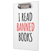 Ich lese verbotene Bücher lustiges Zitat Klemmbrett (Links)