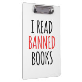 Ich lese verbotene Bücher lustiges Zitat Klemmbrett (Rechts)