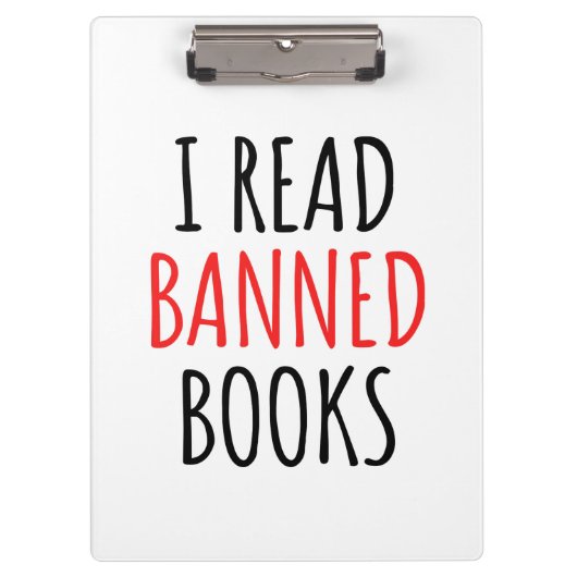Ich lese verbotene Bücher lustiges Zitat Klemmbrett (Vorderseite)