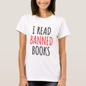 Ich lese verbotene Bücher lustiges Zitat T-Shirt (Vorderseite)