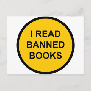 Ich lese verbotene Bücher Postkarte
