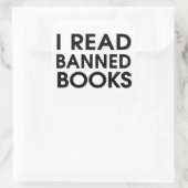 Ich lese verbotene Bücher Quadratischer Aufkleber (Tasche)