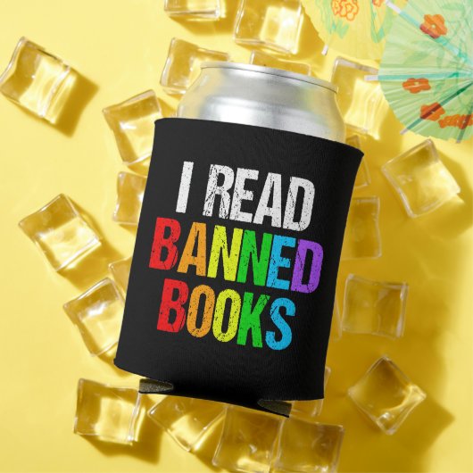 Ich lese verbotene Bücher Regenbogen Dosenkühler (In Situ Sommer)